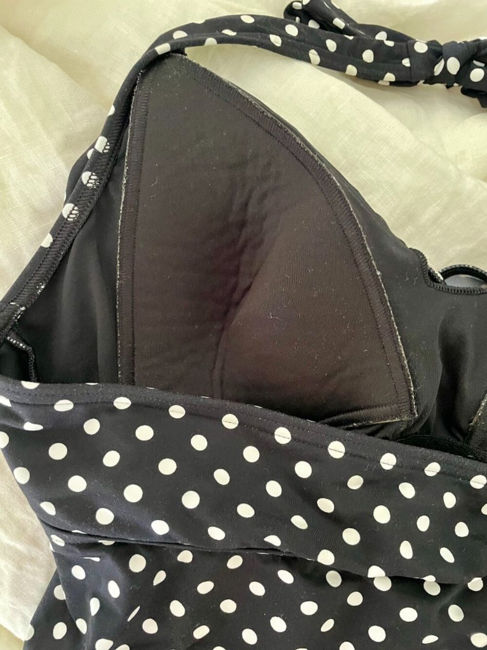 LANDS END 2-piece polka dot skirt swimsuit, sz 10 - Picture 3 of 9